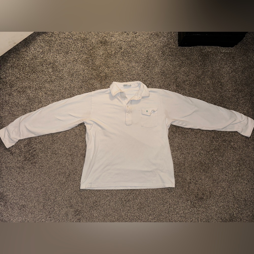 Men’s Criquet 100% organic cotton white long sleeve player shirt